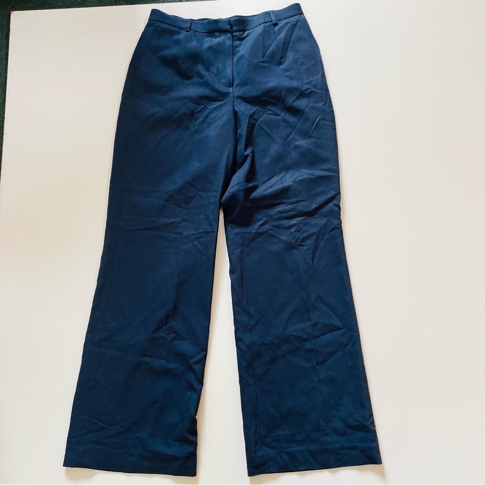Vintage Talbots Pant Trouser HIgh Rise Wool Lined Navy Blue Black Pleated Classi - Picture 11 of 11